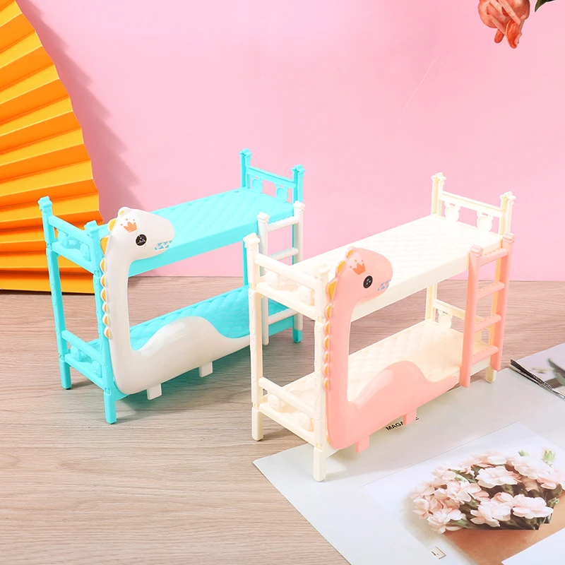 17cm Dollhouse Miniature Dinosaur Doll Bunk Bed Doll Children Play House For Double Bed Model DIY Scene Accessories