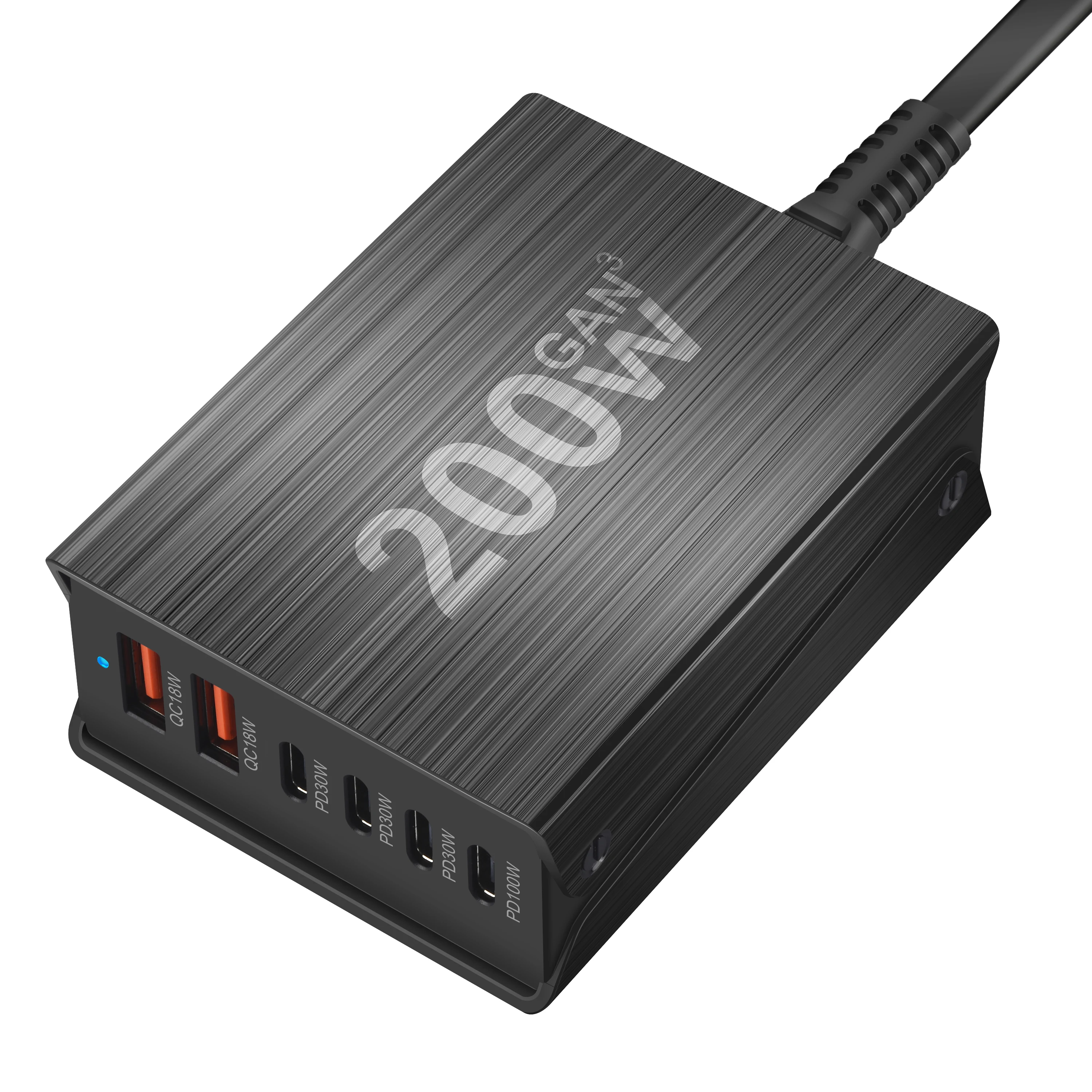 

USB-C Fast Charging Station 200W 6-Port Hub PD Charger for Phones And Tablets Portable Design for Efficient Device Charging