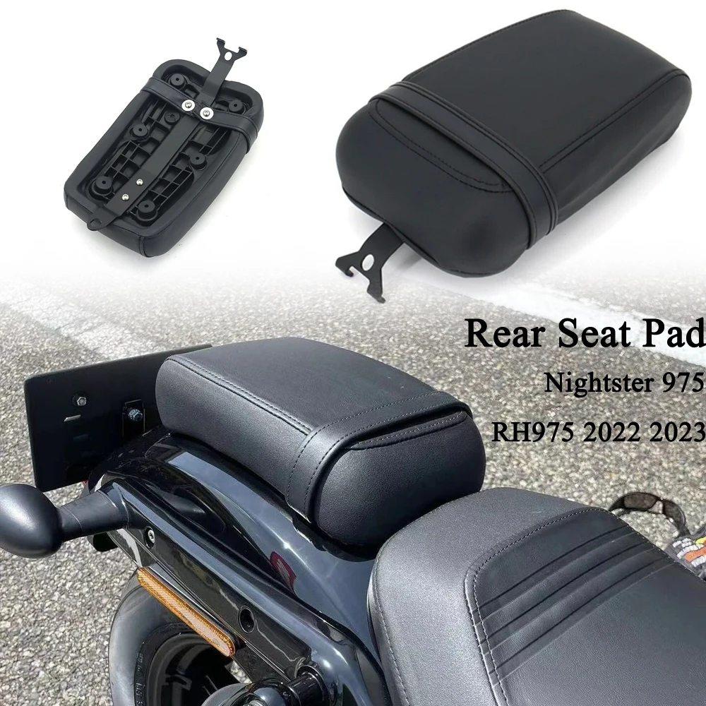 

For Harley Nightster 975 RH 975 S 2022 2023 Motorcycle Black Passenger Rear Seat Pad PU Leather Pillow Cushion Seats