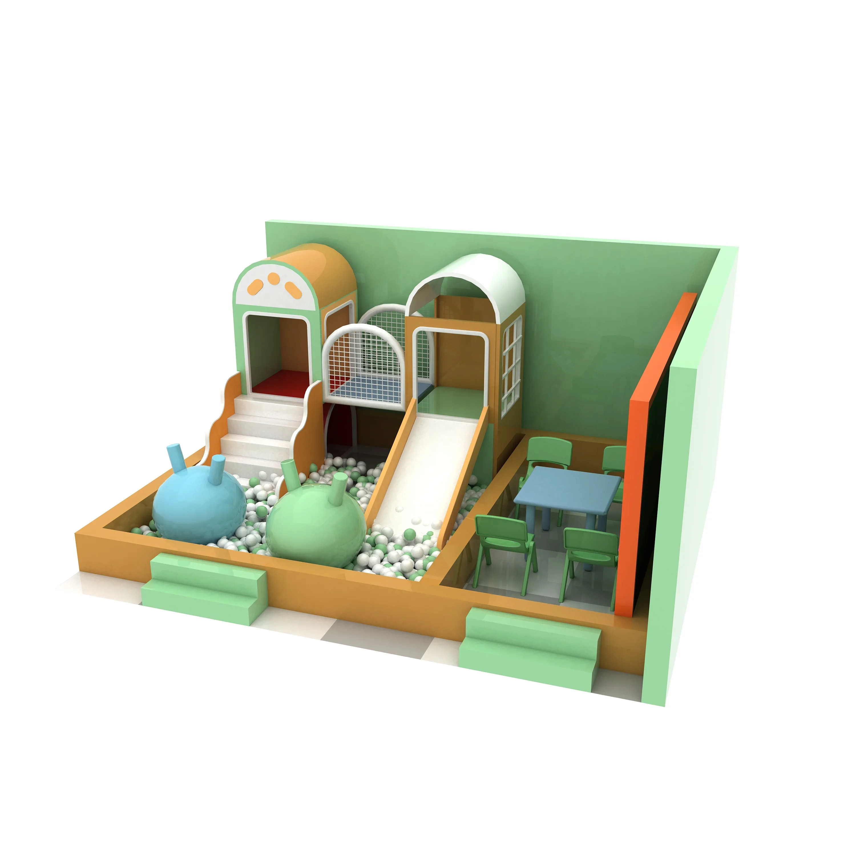 Indoor Playground for Preschoolers Non-Slip Padded Soft Play Slide Fun Activity Kids' Playroom for Home Use