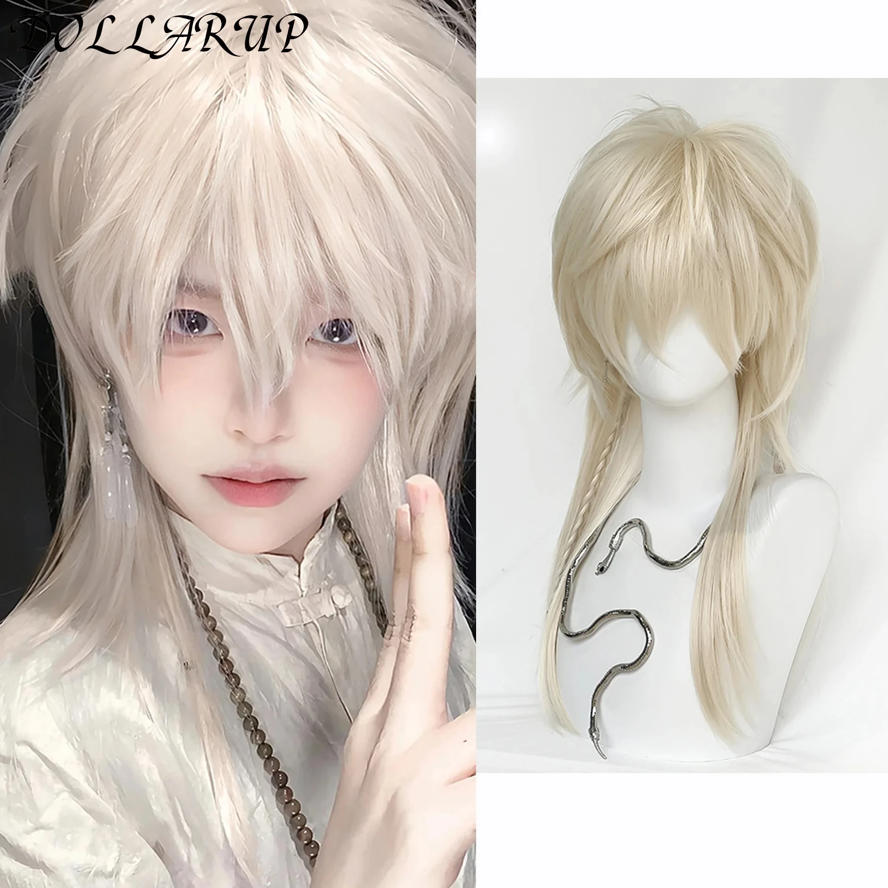 

JKL Прямые многослойные светлые парики с аккуратной челкой, синтетический парик высокой плотности из натуральных искусственных волос для женщин, повседневные парики для косплея, вечерние парики