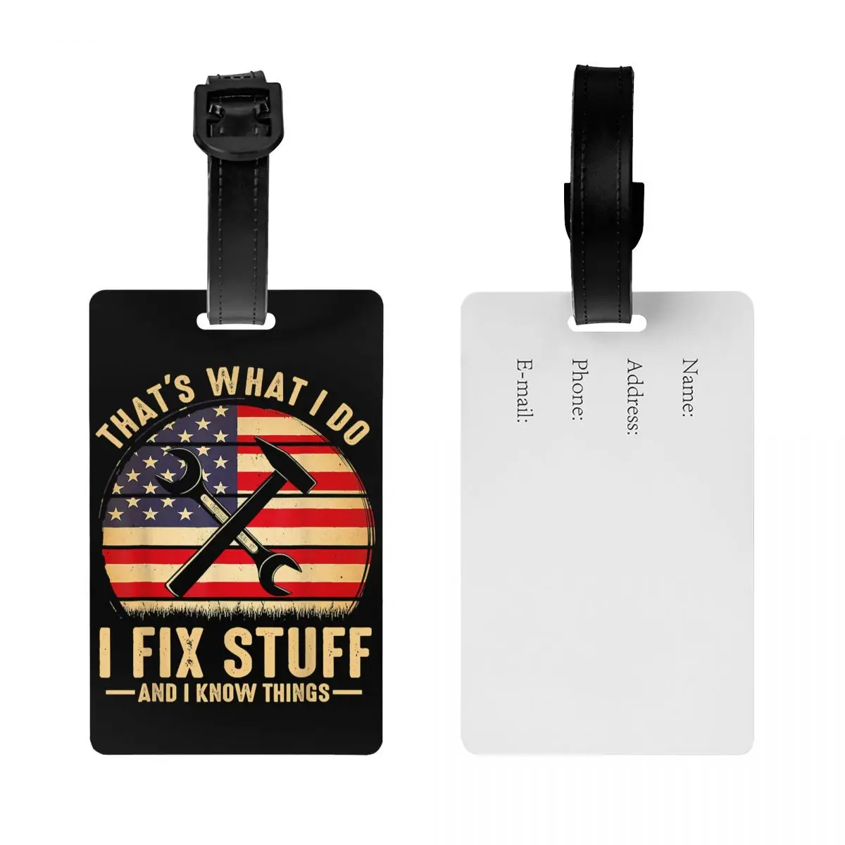 Custom I Fix Stuff Luggage Tag Custom Mechanic Engineer Gift Baggage Tags Privacy Cover Name ID Card