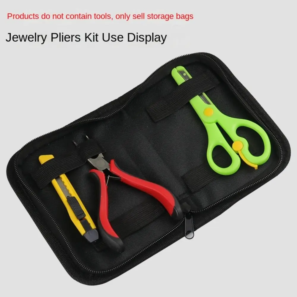 New Artificial Leather Pliers Bag Zip Multifunction Jewelry Tool Kits Storage Bag Black Tool Accessories Supplies