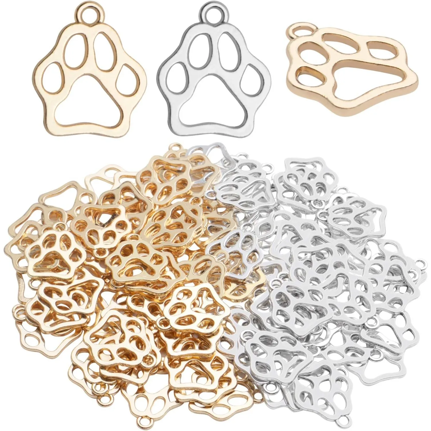 

Подвески в виде лап животных, 100 шт. подвеска с принтом для изготовления ювелирных изделий в виде собаки, медведя и кошки, браслет, ожерелье, поделки своими руками