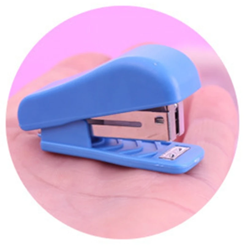 10PCS random color Mini Stapler Set Staples Paper Binder Stationery Office Binding Tools School Office Supplies for Students