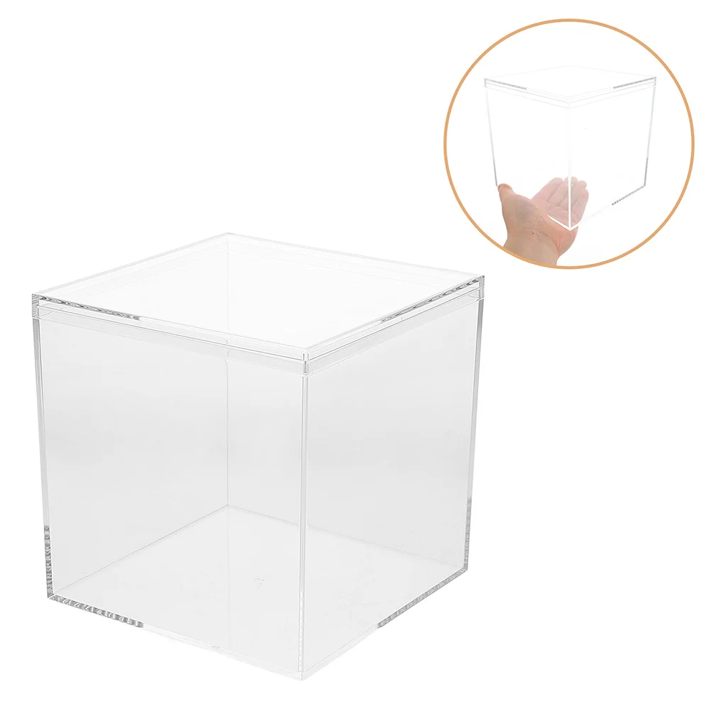 

2Pcs Clear Square Display Boxes Transparent Wedding Candy Containers Small Plastic Storage Organizer for Party Favors Jewelry
