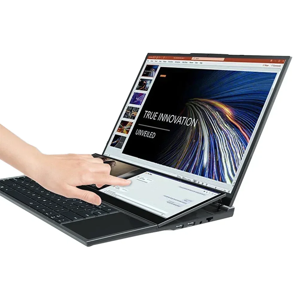 Podwójny ekran laptopa 14 cal dotykowy LCD 32GB/16GB/8GB RAM 2TB/1TB/512GB SSD I7 10 generacji 6 rdzeni laptopy do gier Notebook