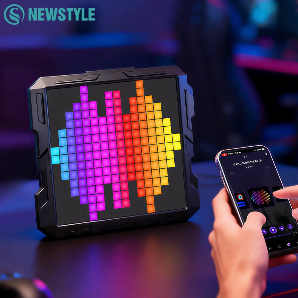 

Цифровая фоторамка в стиле пиксель-арт с управлением через Bluetooth-приложение, умная панель, ночник для спальни, игровой комнаты, персонализированный подарок