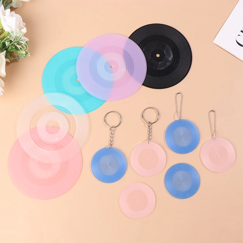 Kpop Peripheral Commemorative Album Blank Record Coasters Mini CD Keychain DIY Keyring Bag Pendant Decoration Key Holder