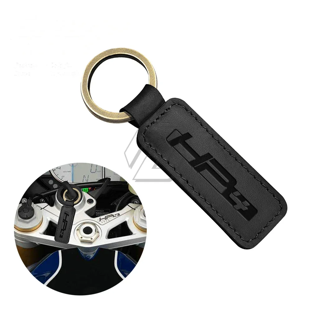 For BMW Motorrad S1000RR HP4 Race Motorcycle Cowhide Keychain Key Ring