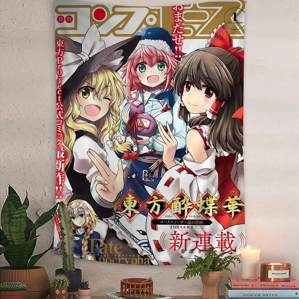 Anime T-Touhou Project Colorful Tapestry Wall Hanging Bohemian Wall Tapestries Mandala Wall Art Decor
