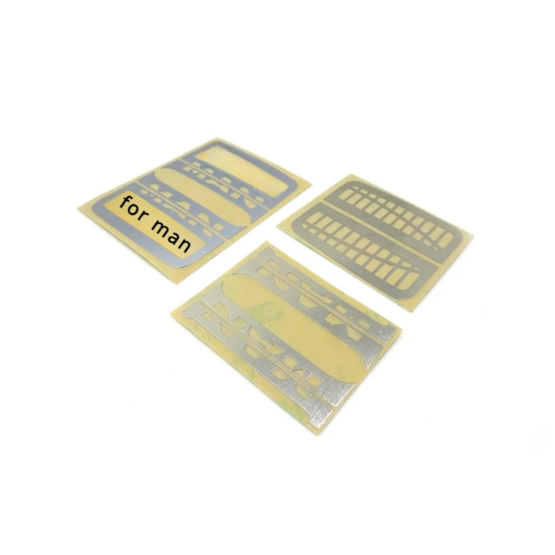 1 Pair Simulation Metal Sticker for 1/14 Tamiya RC Truck Car MAN TGX TGS Diy Parts Toys