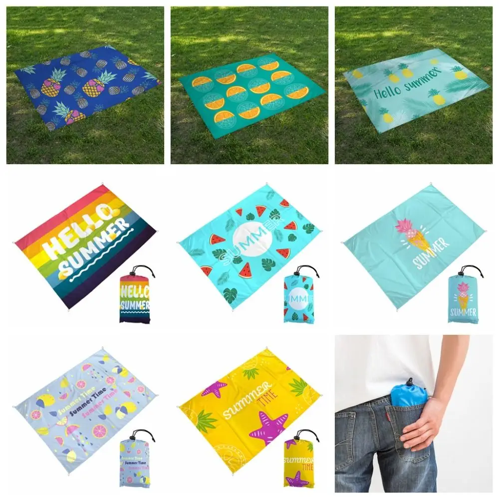 Ultra-thin Pocket Camping Mat Portable Damp Proof Mini Picnic Mat Folding Lightweight Outdoor Pocket Picnic Blanket Travel