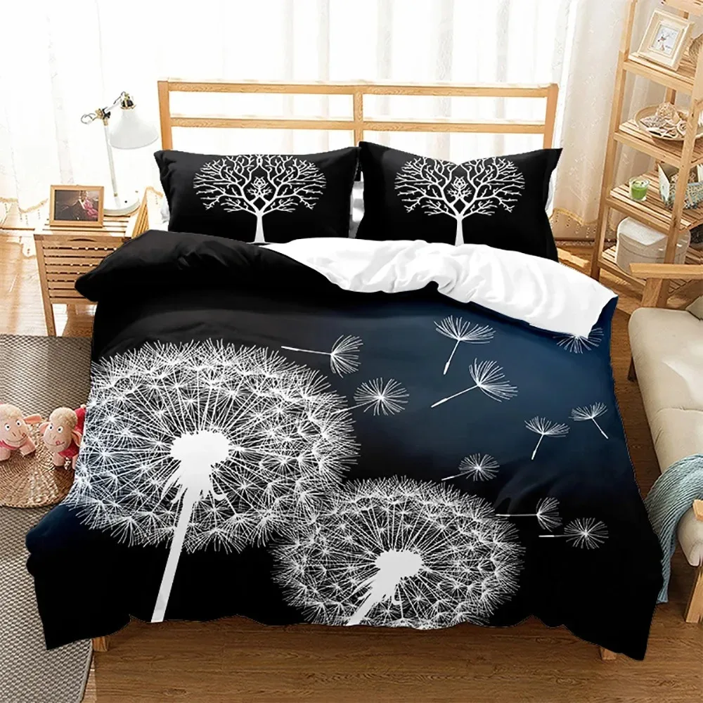 White Dandelion Sunflower 3D NEW Duvet Cover Pillowcase Bedding Set Adult Girl Bedroom Decoration Children Single Double Large