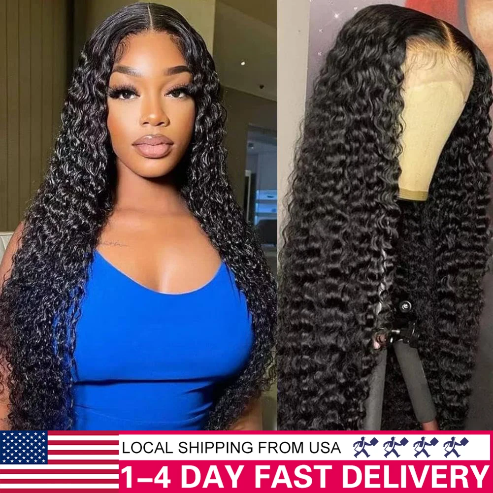 Human Hair Curly Lace Closure Wigs 4x4 Kinky Curly Lace Closure Wig Newupgrade Glueless Curly Wigs Pre Plucked with Baby Hair