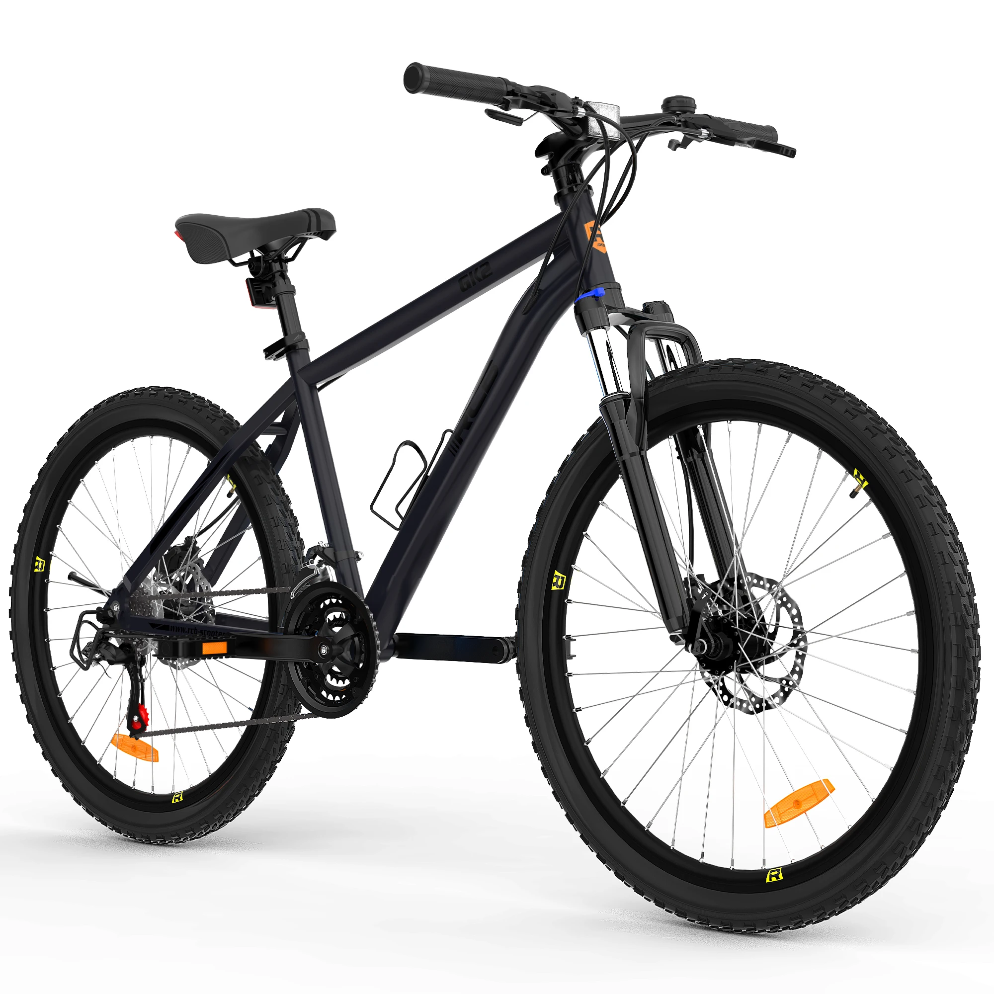 Rcb Gk2 Mountainbike für Erwachsene ab 12 Jahren, 26 Zoll, 21 Gänge, Aluminiumrahmen, Vorderradfederung, Scheibenbremse, maximale Belastung 150 kg, 85 % vormontiert