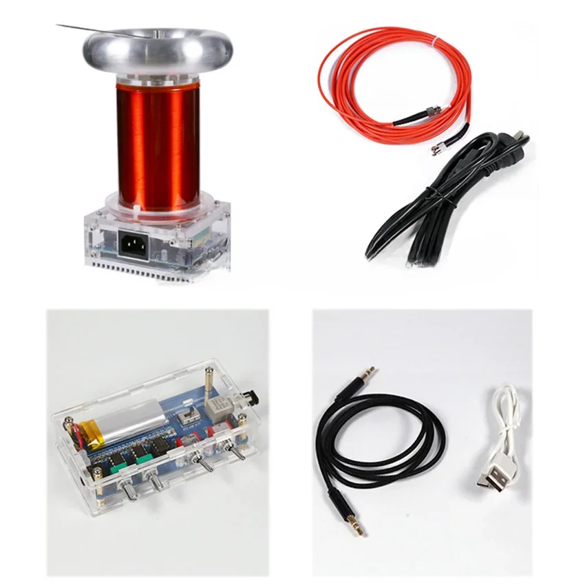 For AC110-240V SSTC Music Tesla Coil DIY Finished High Frequency Generator 250W Arc Length 20cm Ignition Lightning Model