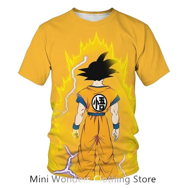 الرجال تي شيرت لعبة دراغون بول Z تي شيرت الأولاد ملابس الأطفال ملابس الصيف قصيرة الأكمام الاطفال الكرتون المحملة القمم بيبي بوي تي شيرت