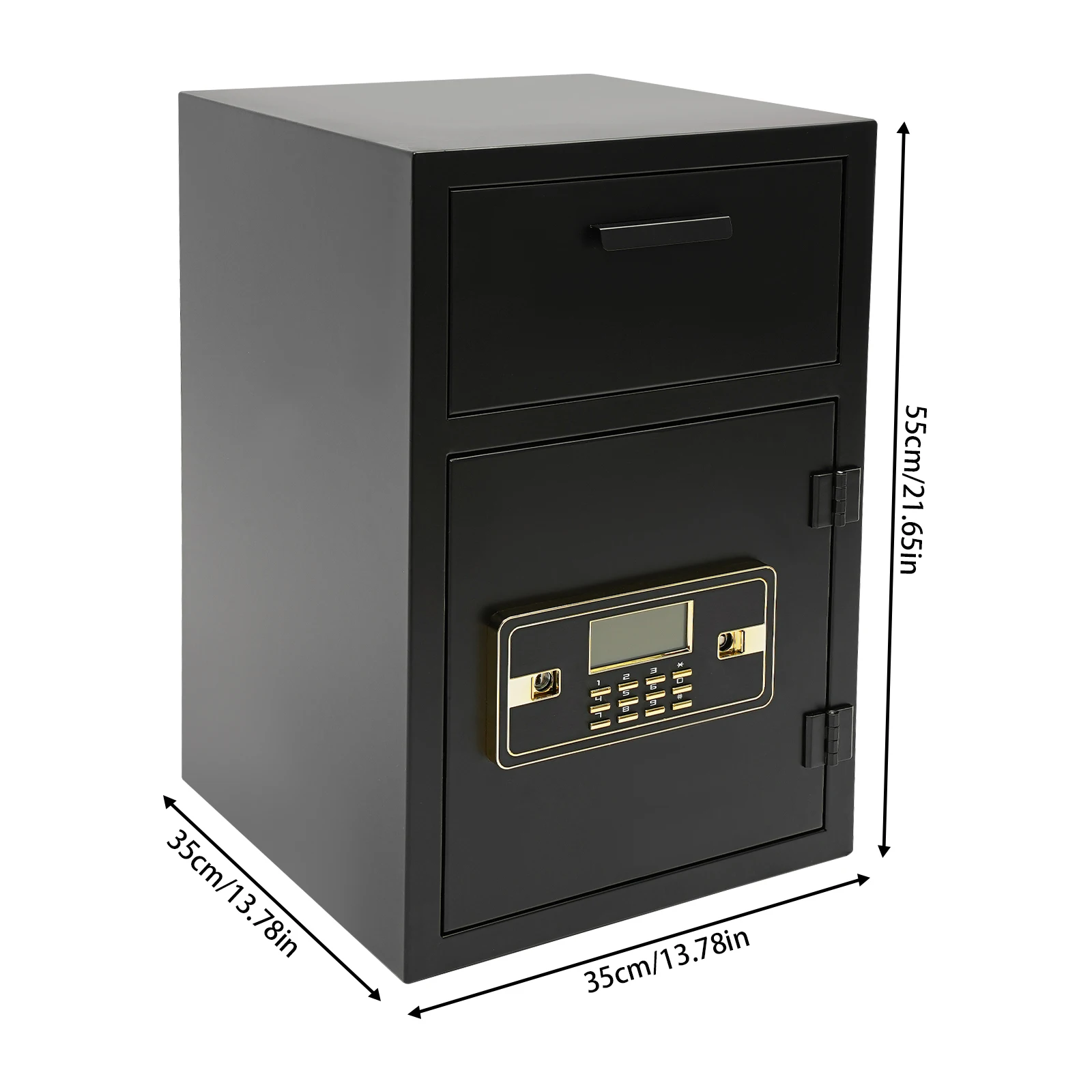 Modern Security Safe with Anti-Theft Lock, Alarm System, Steel Build, Drop Box for Business and Home Security