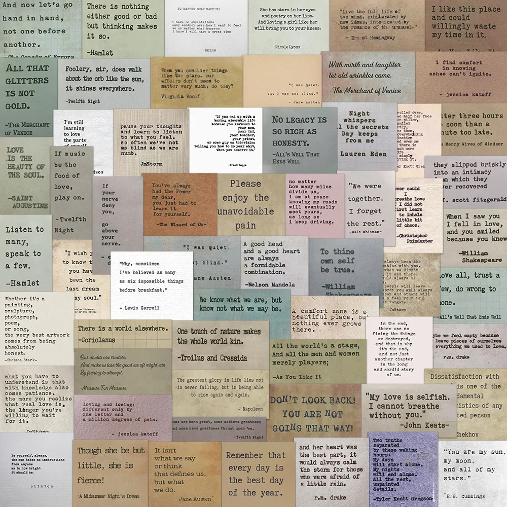 60 autocollants rétro vintage avec citations célèbres de philosophie, autocollants en PVC imperméables autocollants pour le bricolage, les carnets d'enfants, les bagages