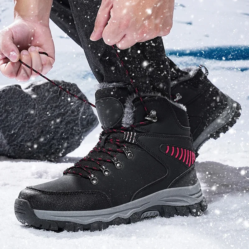 Śniegowce męskie Outdoor Hiking Casual Męskie buty Wytrzymałe zimowe ciepłe Plus wspinaczkowe obuwie męskie Platforma Popularny model