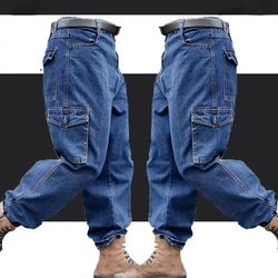 Overalls Hosen Herren bekleidung Hosen verschleiß feste Anti-Verbrühungs-Verdickung Baumwolle Workwear Denim Arbeits hose mehrere Taschen