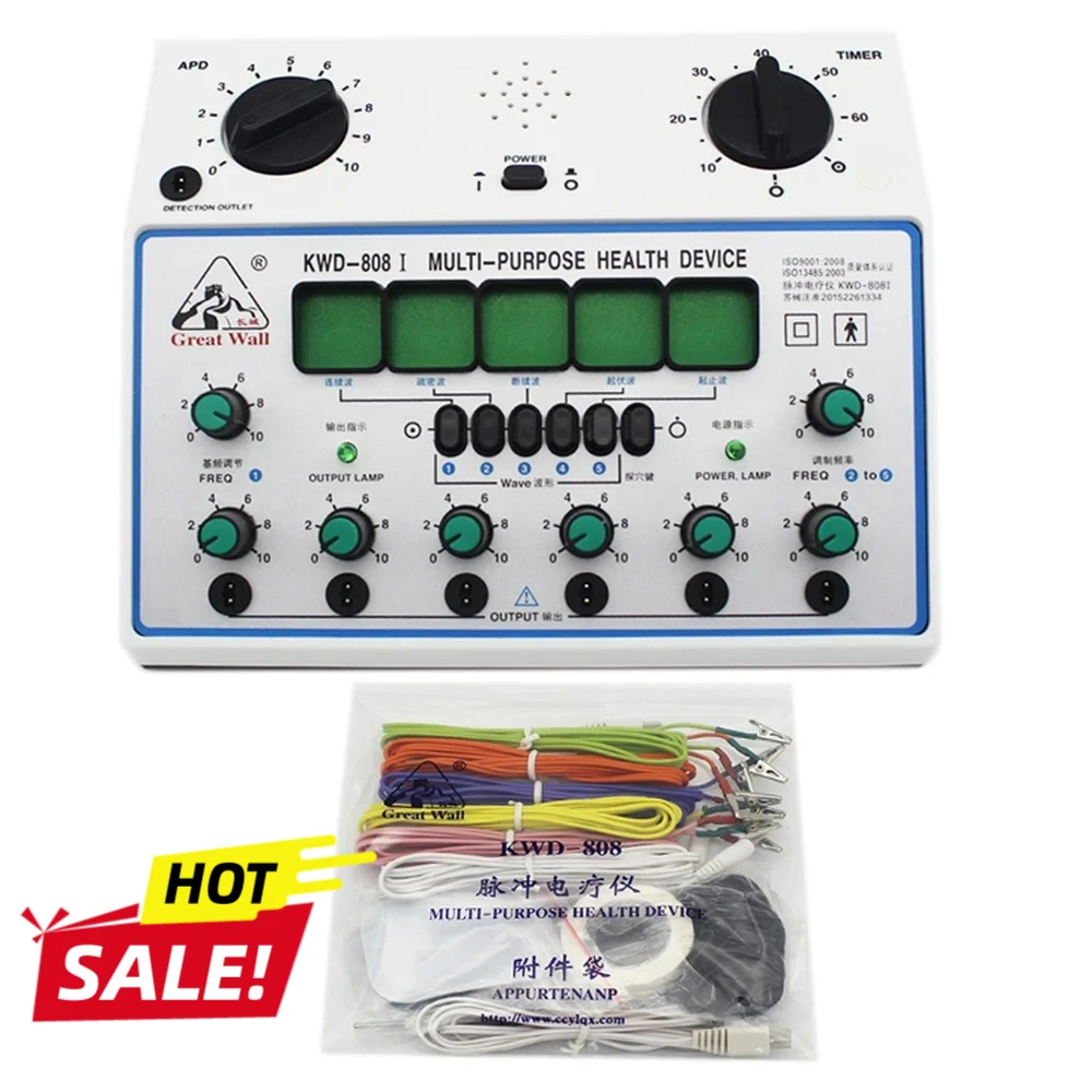 

KWD808I Electric Nerve Muscle Stimulator for Chronic Pain Muscle Rehabilitation 6 Channel Acupuncture TENS Machine with Patches