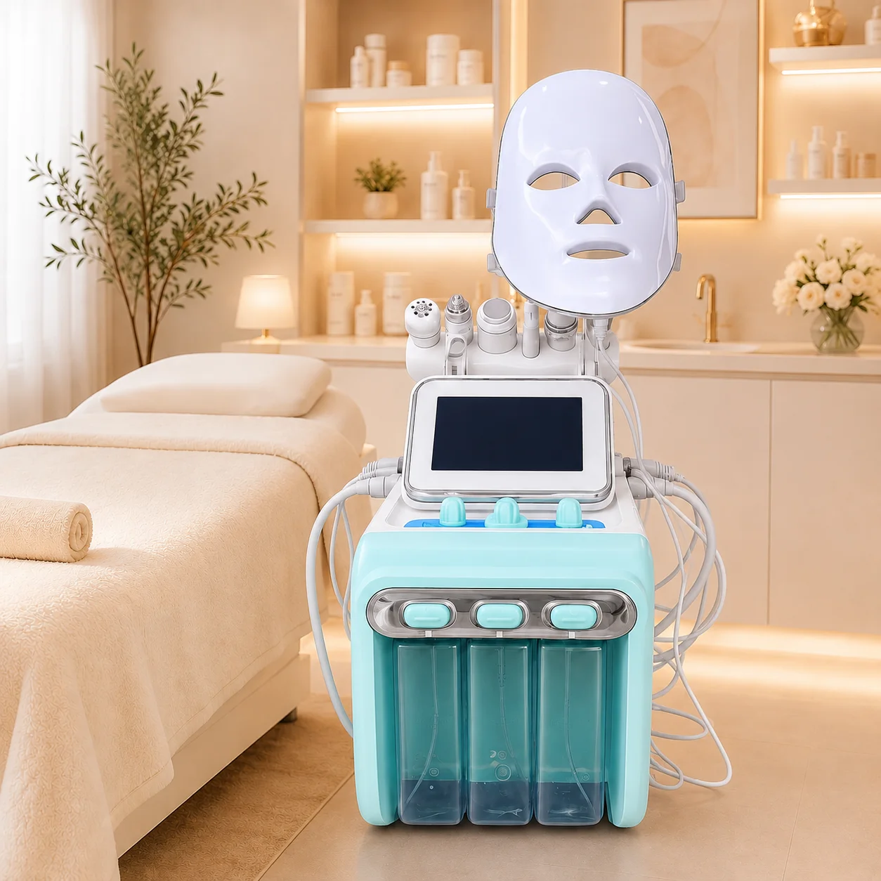 Beemyi 7-in-1 Hydro Beauty Facial Cleansing Machine Bubble Spa Skin Cleaning and Hydration Device