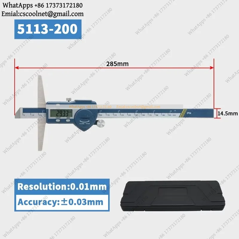 k3 for SHAHE Digital Depth Caliper 150/200/300mm Electronic Depth Gauge Ruler Micrometer Measuring Tool