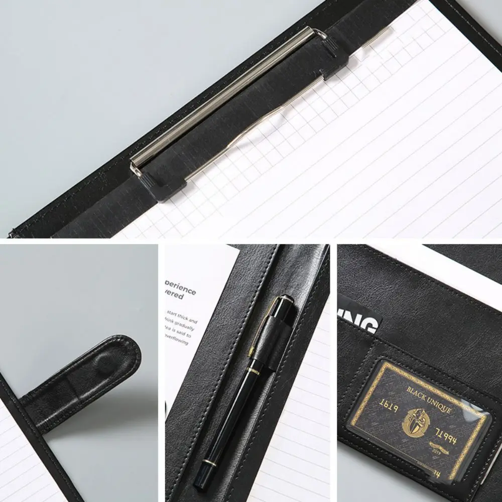 1pc Multifunctional A4 Conference Folder, Clipboard Leather File Folders, for Business Conference