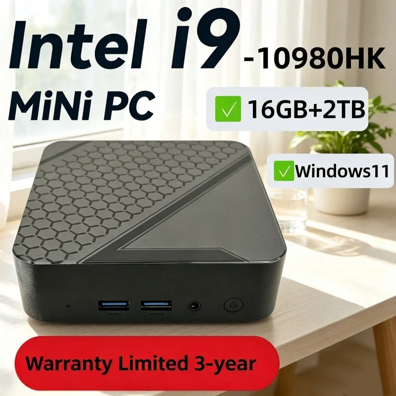 NEW Intel I9‑10980HK Refined Mini PC Computer Windows 11 16GB 1/2TB SSD Dynamic Gaming Computer WiFi 6 Office Mini Desktop