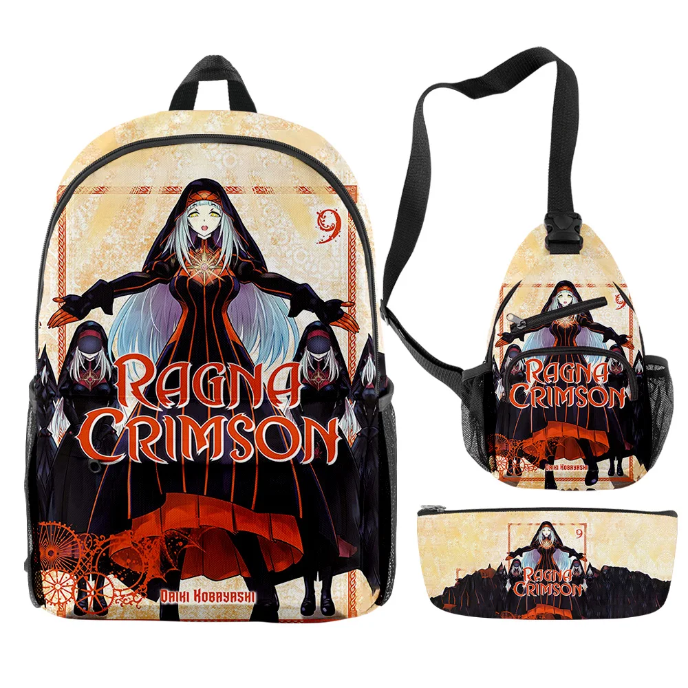 Ragna-mochila de Manga con cremallera Unisex, morral escolar de 3 piezas, morral de viaje para estudiantes, 2023