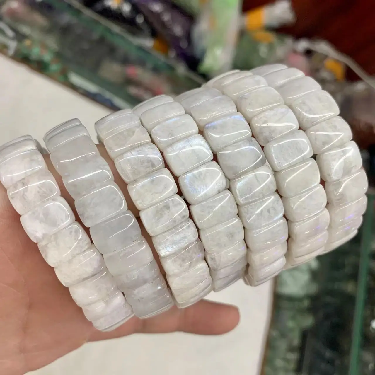 Pure Moonstone Beads Bracelet Natural Gemstone Diy Jewelry Bangle For Woman For Man Wholesale !