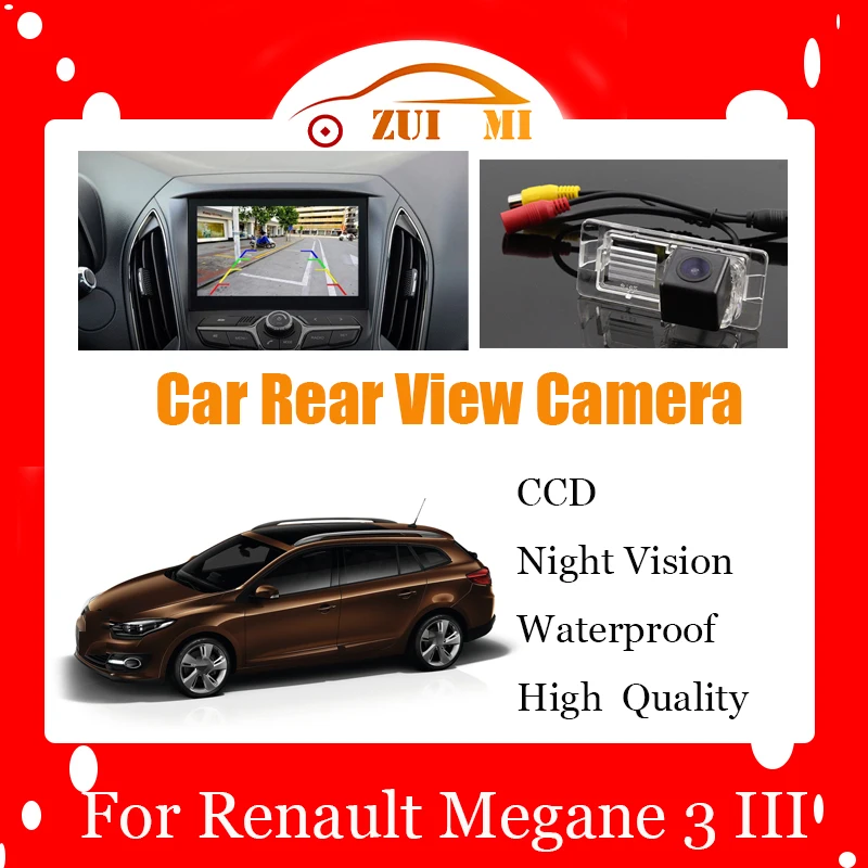 Car Reverse Rear View Camera For Renault Megane 3 III 2008～2016 CCD Full HD Night Vision Backup Parking Camera