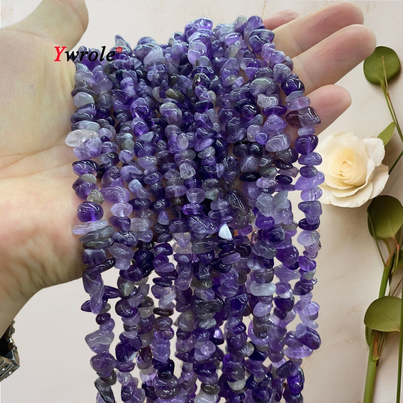 80cm Irregular Natural Stone 5-8mm Purple Amethyst Loose Spacer Beads for Jewelry Making Diy Bracelet Charms Accessories