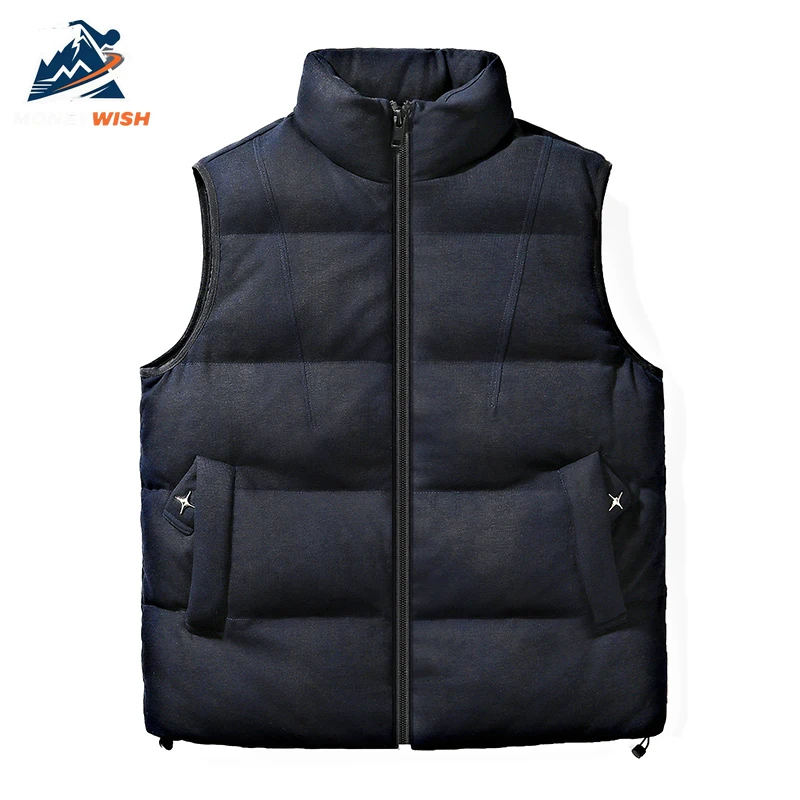 MONEYWISH الرجال القطن سترة 2025 جديد كامو 90% الأبيض بطة أسفل مكافحة الباردة الدفء جاكيت بلا إكمام في الهواء الطلق عادية الشتاء أسفل سترة #4