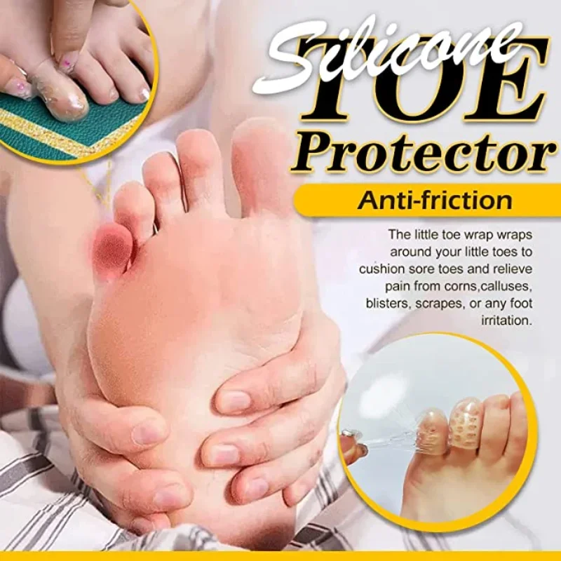 1-10Pcs Silicone Toe Protective Cover Anti-Friction Breathable Protector Prevents Blisters Toe Caps Covers Protectors Foot Care