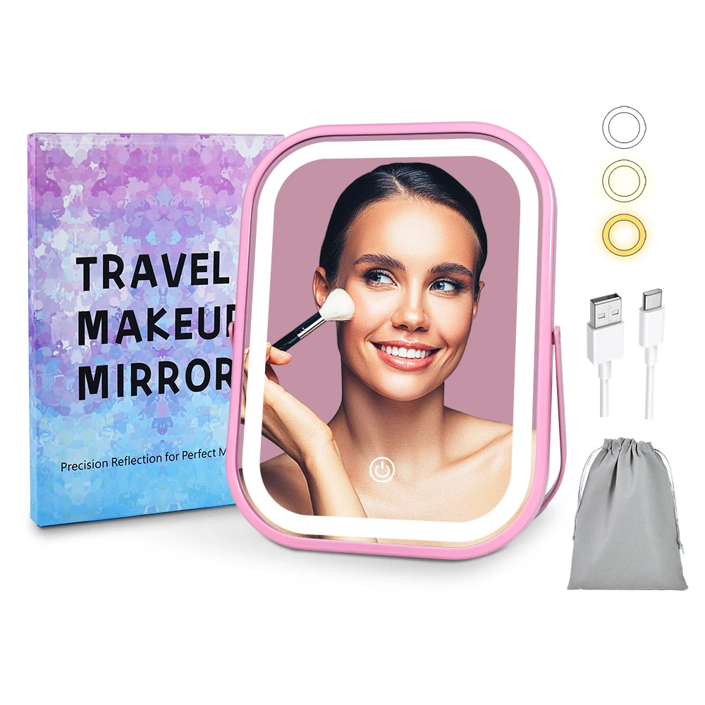 กระจกแต่งหน้าพร้อมไฟ - กระจกแต่งหน้ามีไฟ LED, กระจกแต่งหน้าขนาดใหญ่พร้อมไฟ, หน้าจอสัมผัสพร้อมไฟ 3 สี, ไฟม่า