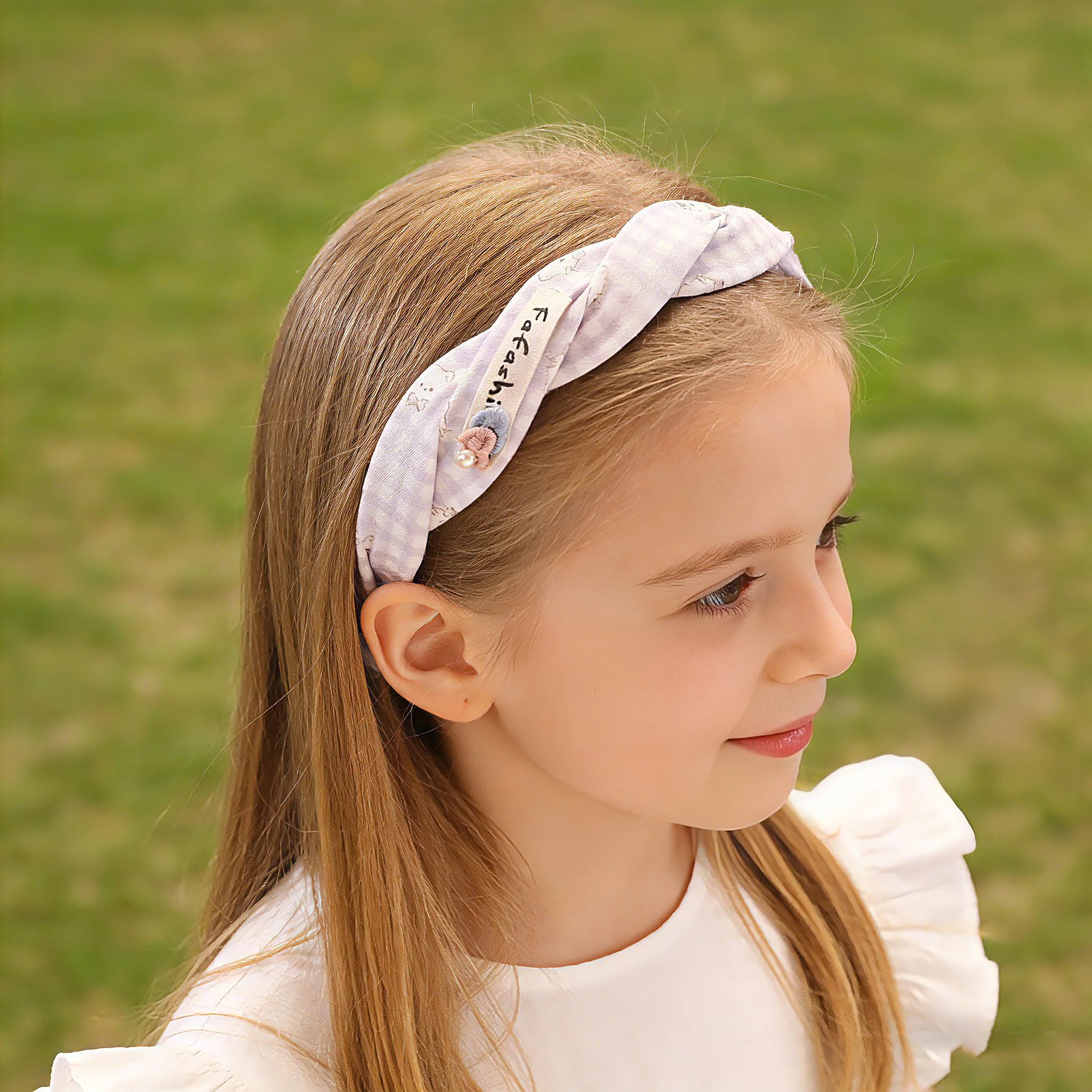 2026 Neues Kawaii Katzen-Gingham Geflochtenes Stirnband für Mädchen Pastellfarbenes Weiches Bequemes Haaraccessoire für Kleinkinder Kinder Schule Party