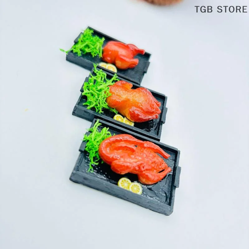 1 Pcs 1:12 Random Miniature Food Toy Christmas Roasted Chicken And Roast Duck Scene Model Doll House Accessories