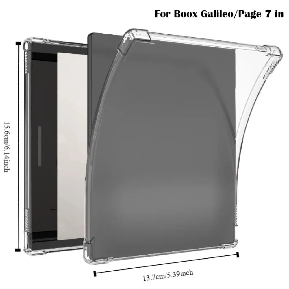 Transparent E Ink Tablet Case with Pen Holder Airbag e-Reader Cover TPU Soft for Boox GO/Palma/Galileo/Page/Leaf2/3C