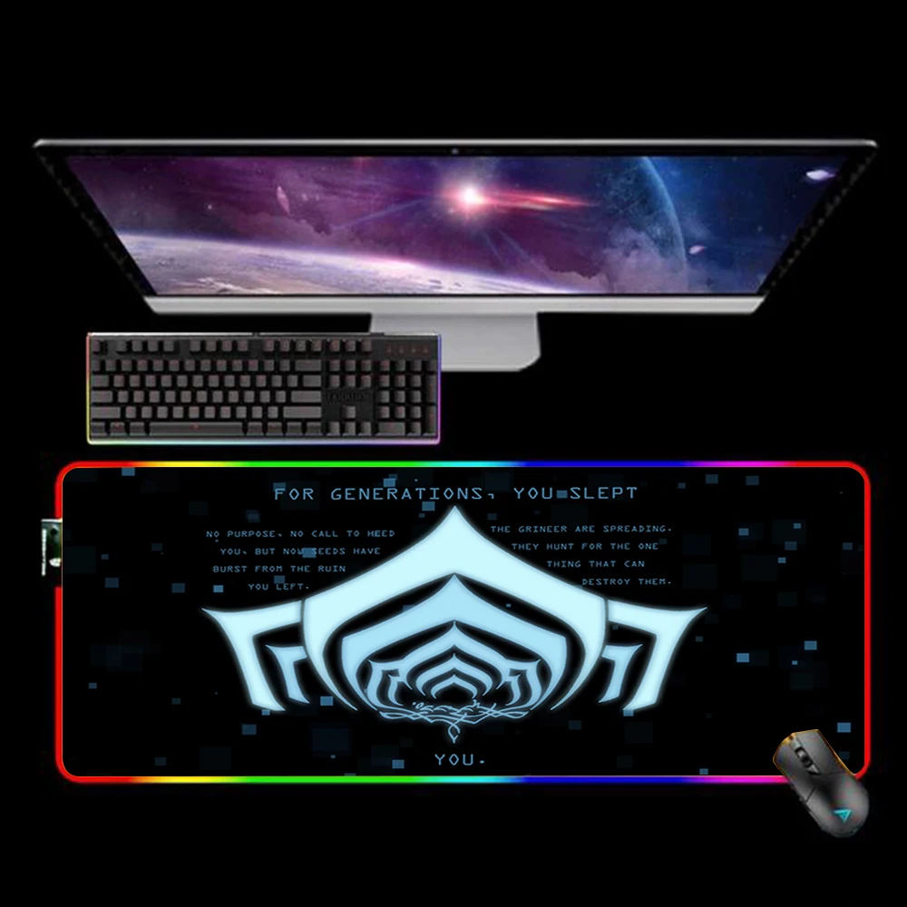 

RGB Mouse Pad Large Mause Pad Keyboard Mat Gaming Mousepad Gamer Desk Mat LED Mausepad 90x40 Tapis De Souris Warframe Hero Game