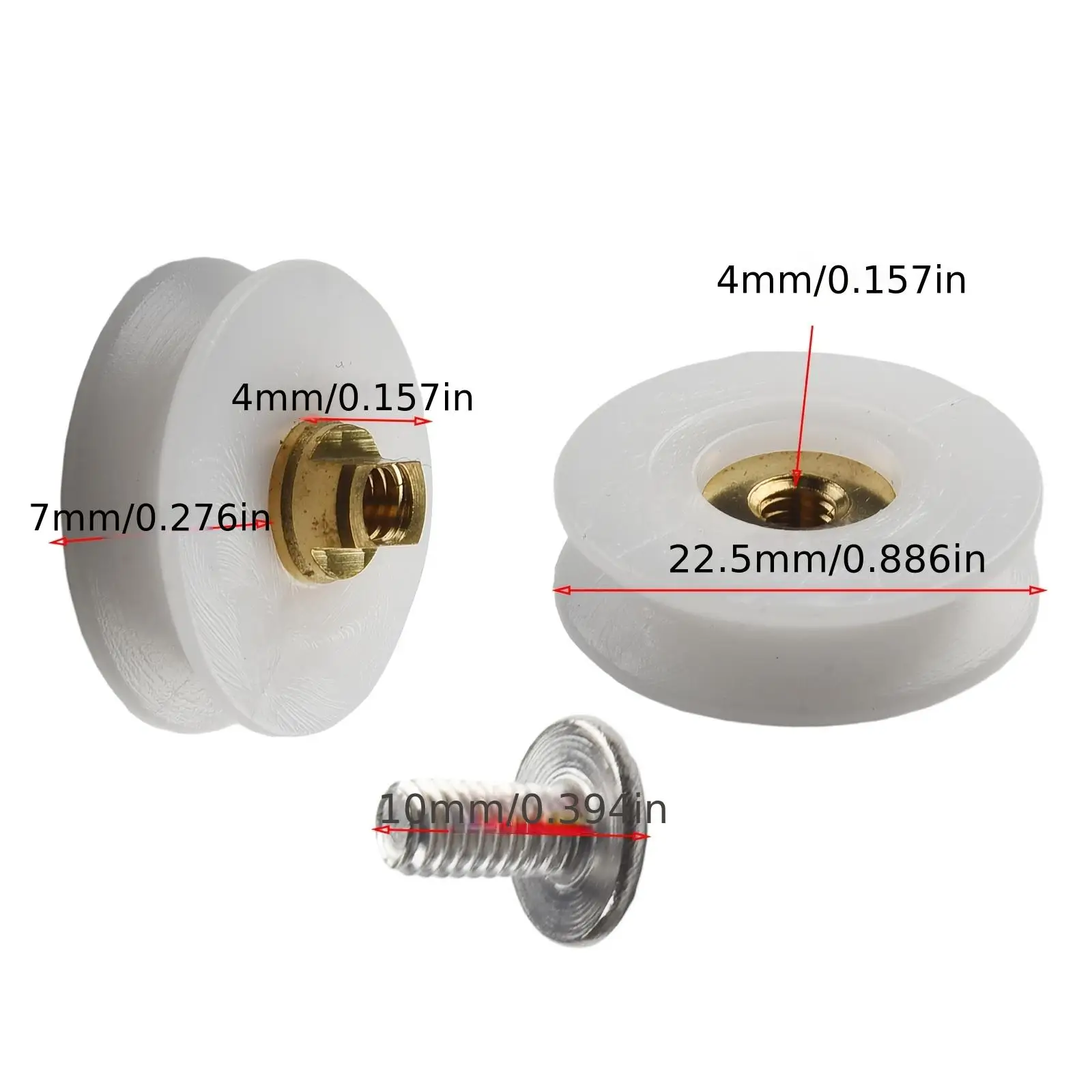 Shower Door Rollers 22.5Mm Diameter 12pcs Nylon Brass Ball Bearing for 3-6Mm Glass Doors