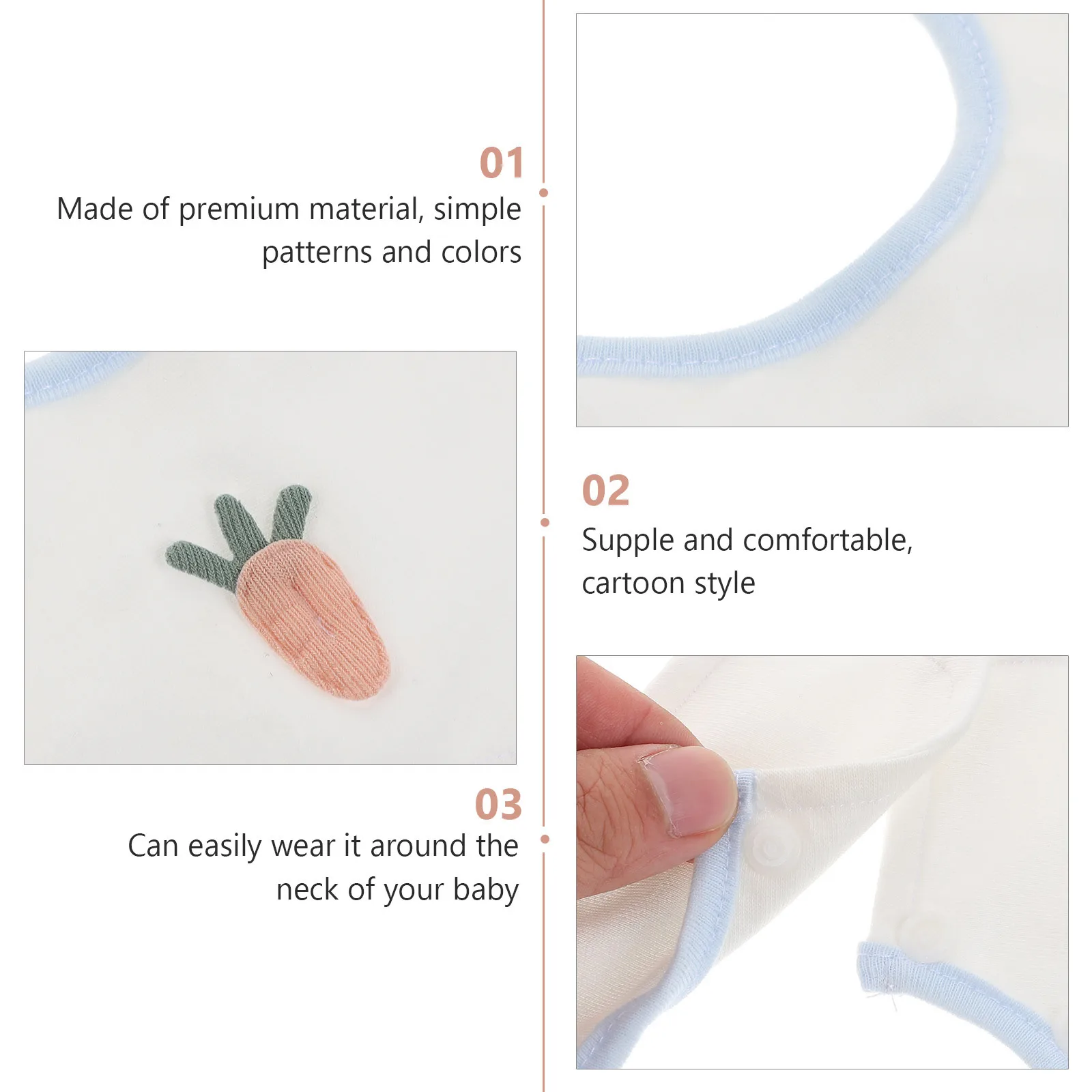 

2 шт. детские нагрудники, удобные хлопковые водонепроницаемые полотенца для еды, слюнотечения, нагрудники для кормления для новорожденных, детский нагрудник