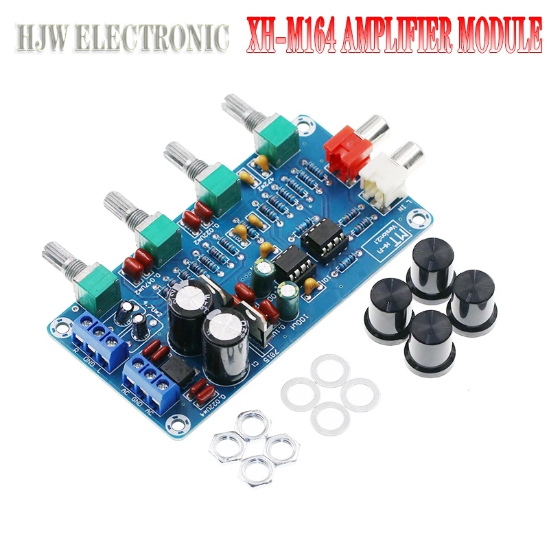 XH-M164 NE5532 Stereo Pre-amp Preamplifier Tone Board Audio 4 Channels Amplifier Module 4CH Control Circuit Telephone Preamp