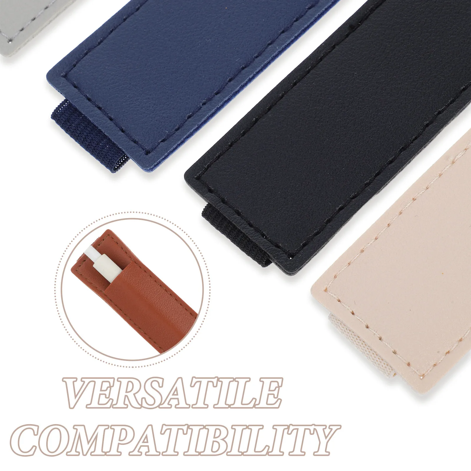 10Pcs PU Elastic Pen Sleeve Adjustable Notebook Pen Holder Pouch for Journal Planner Binder Book School Office