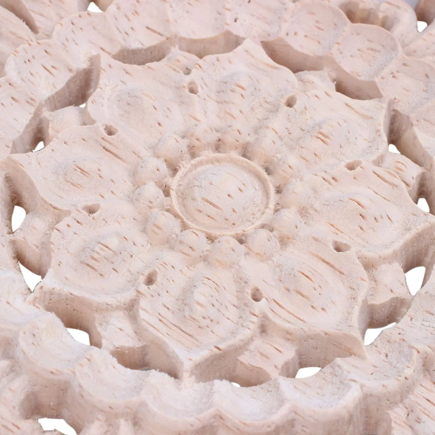 AB11-Lots Wood Carved Long Onlay Applique Unpainted Flower Walls Cabinets Door Decor Type:15Cm Type A