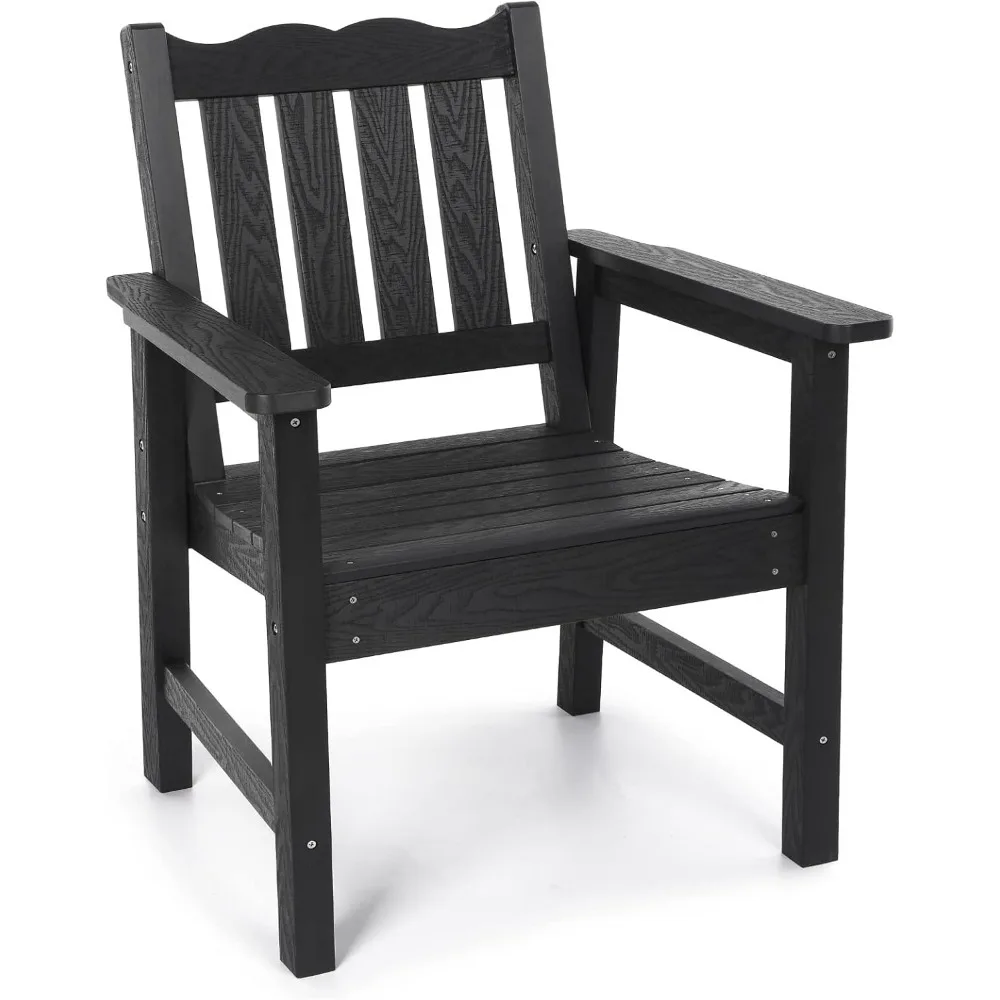 

All-Weather Patio & Garden Chair, Outdoor Dining Chair with Curved Backrest, 400 Lbs Support Porch Chair