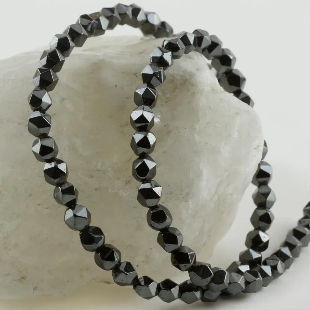 6 mm Bevel Hematite Stone