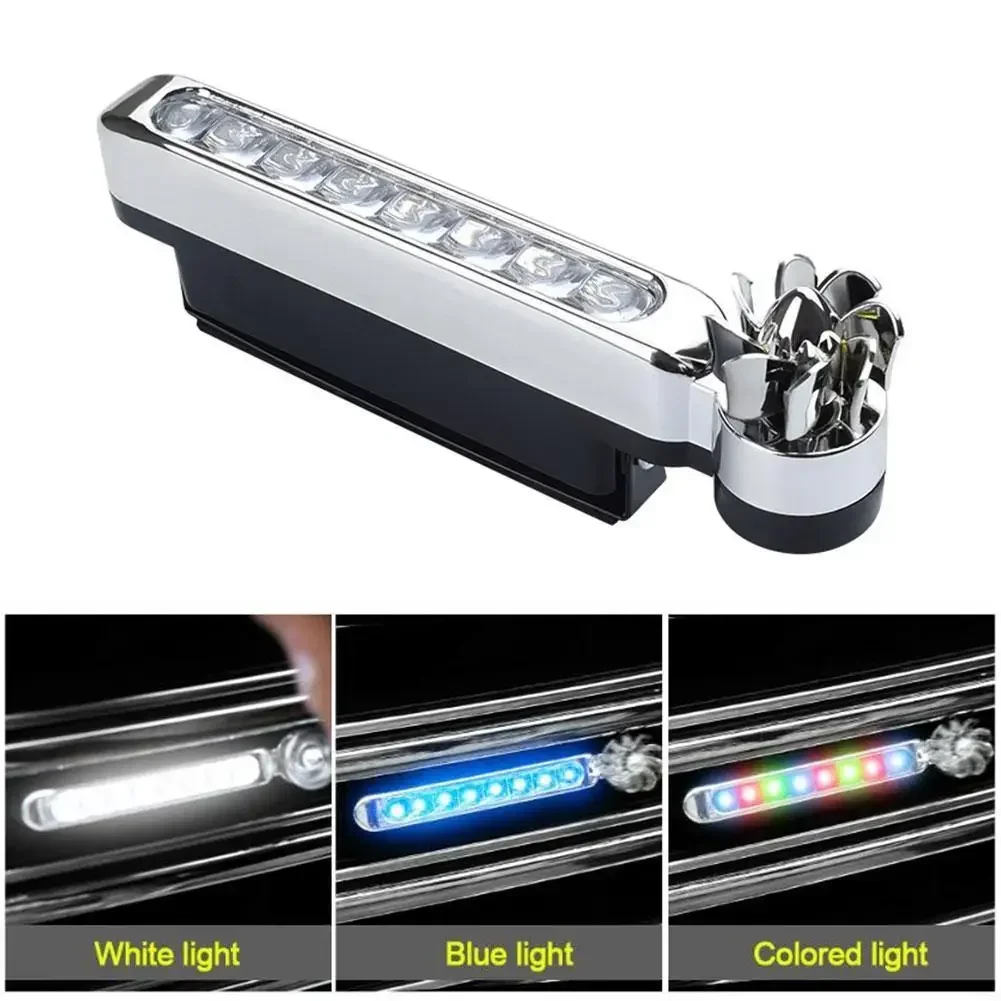 1/2pcs Wind Powered Car LED DayTime Running Light Auxiliary Lighting Rotation Fan Lamp Automobile Day Time Headlight